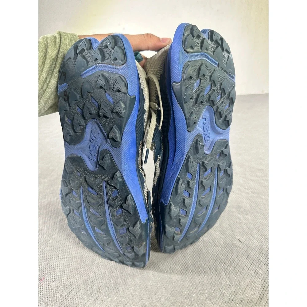 Hoka Torrent 4 Mens Trail Running Shoes Grey Blue Pink 11.5 D Low Top Sneakers